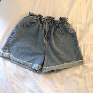 Princess Polly Open Road Denim Paper Bag Shorts